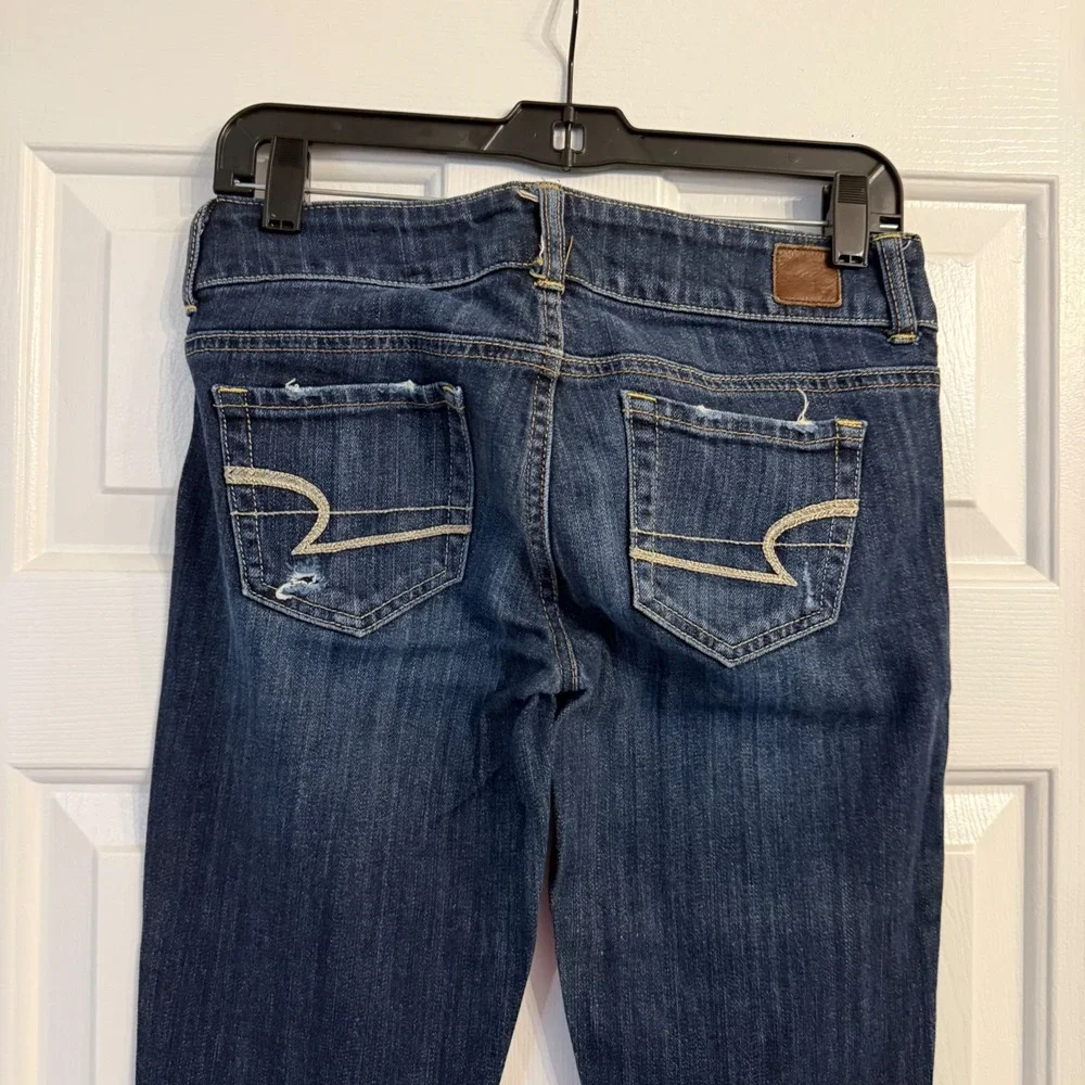 RARE Y2K American Eagle Artist Jeans Dark Wash Low Rise Distressed Vintage AEO 2